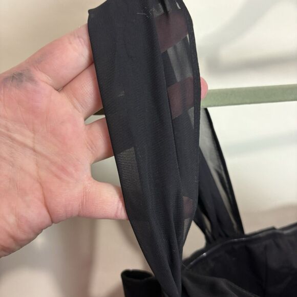 ASOS DESIGN Black Structured Chiffon Sleeve Bustier Top Mini Dress US 12 NWT - Picture 4 of 10